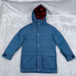 Vintage LL Bean Baxter State Parka Boys Large Wool Lined Jacket Hooded Childrens